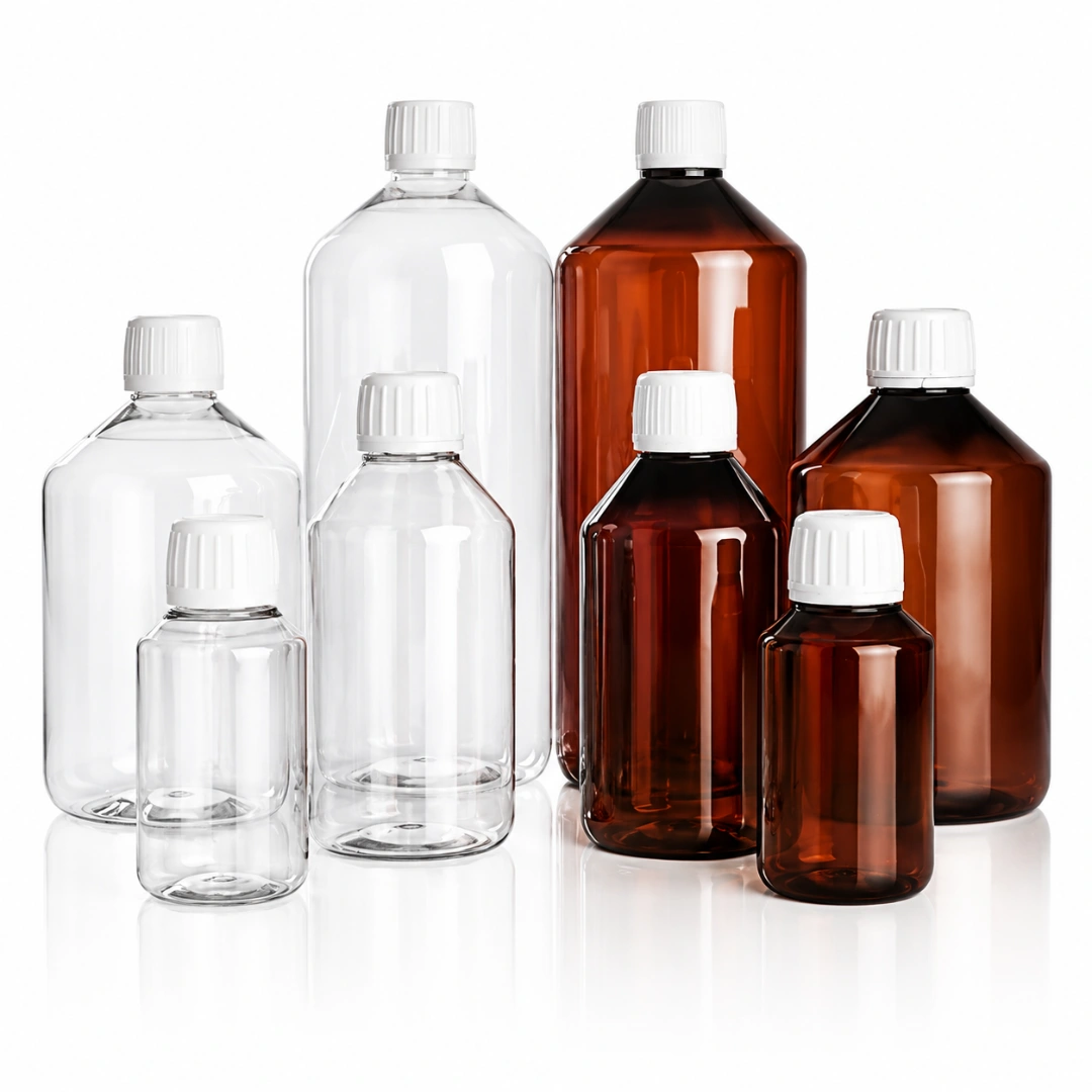 10ml To 200ml Clear And Amber Pet Bottles